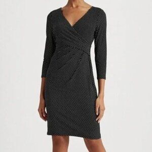 Lauren Ralph Lauren v-neck criss cross polka dot mini dress